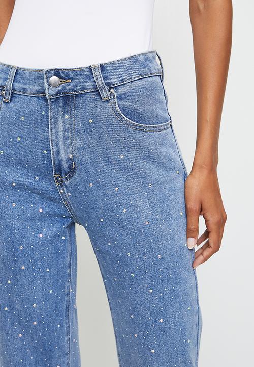 Stella Morgan - High Waist Straight Leg Jean - Blue