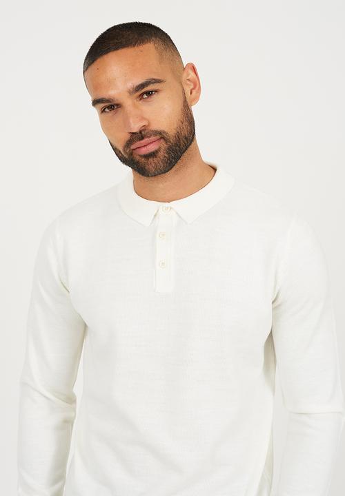 Brave Soul - Ribbed Collar Button Top - Off White