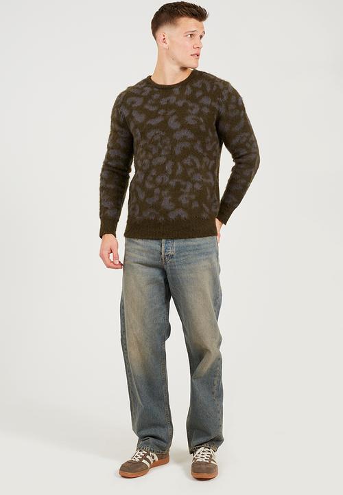 Brave Soul - Crew Neck Jumper  - Khaki/Grey