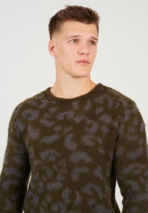 Brave Soul - Crew Neck Jumper  - Khaki/Grey