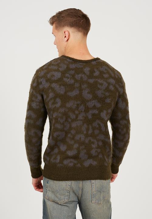 Brave Soul - Crew Neck Jumper  - Khaki/Grey