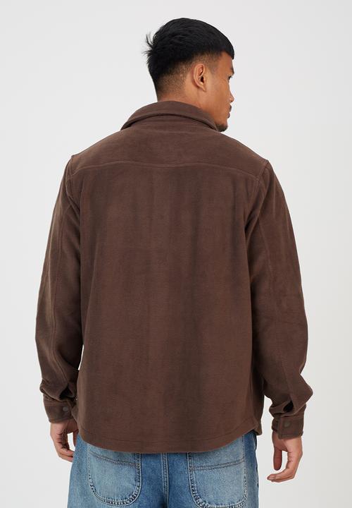 Brave Soul - Fleece Shirt  - Bitter Chocolate