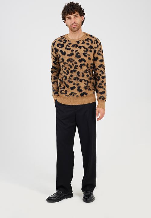 Brave Soul - Crew Neck Jumper - Tan/Jet Black