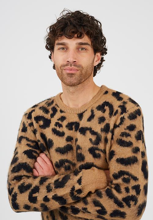 Brave Soul - Crew Neck Jumper - Tan/Jet Black