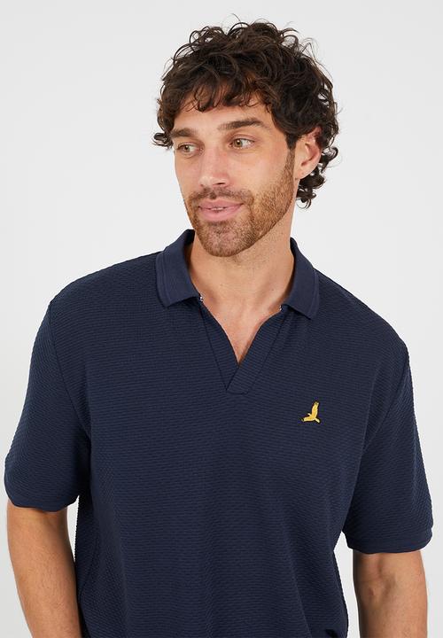 Brave Soul - Short Sleeved Polo Shirt - Navy