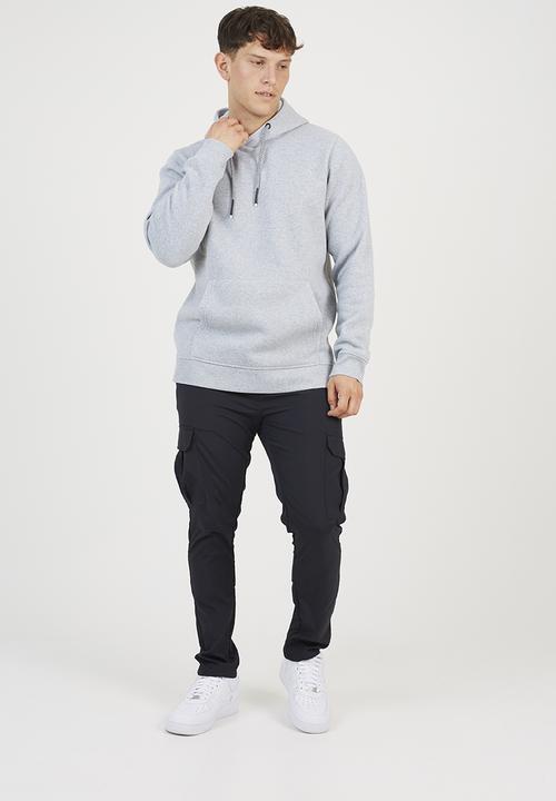 Brave Soul - Hoodie With Cross Over Hood - Lt Grey Marl