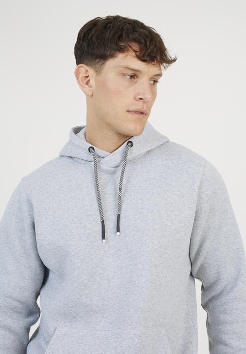 Brave Soul - Hoodie With Cross Over Hood - Lt Grey Marl