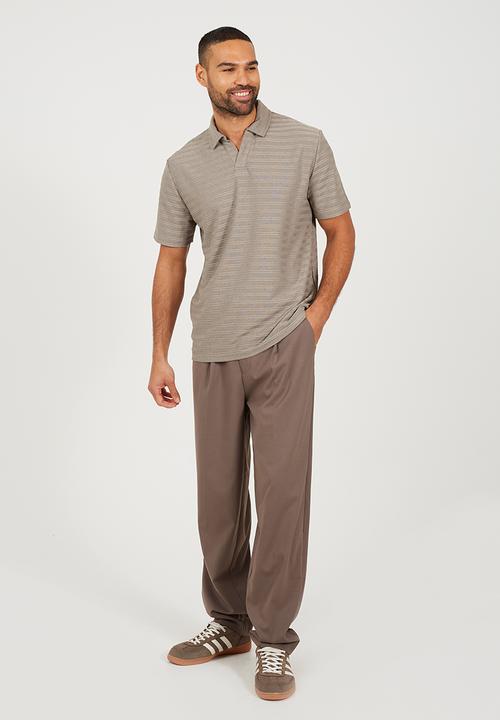 Brave Soul - Trophy Polo Neck - Brown & Grey