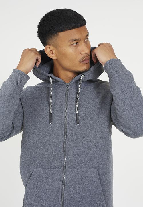 Brave Soul - Zip Hoodie - Charcoal Marl