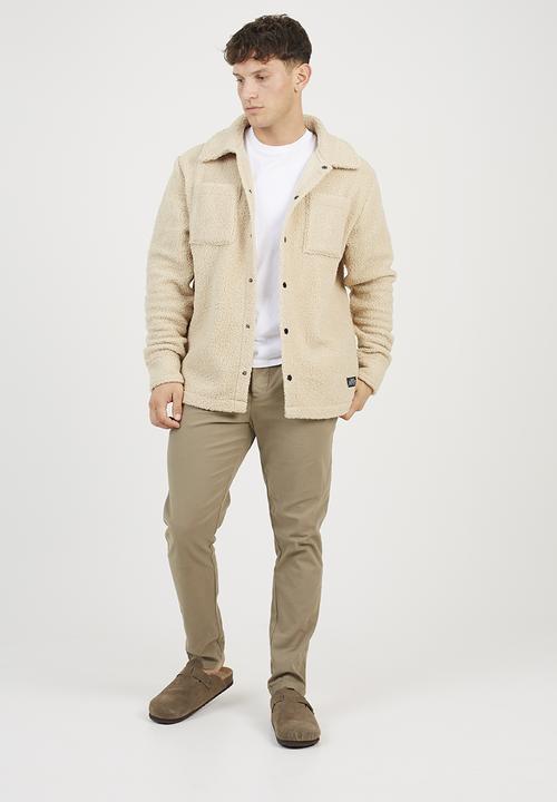 Brave Soul - Borg Long Sleeved Shacket  - Warm Sand