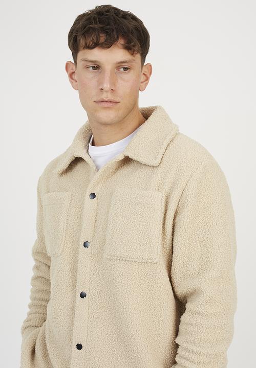 Brave Soul - Borg Long Sleeved Shacket  - Warm Sand