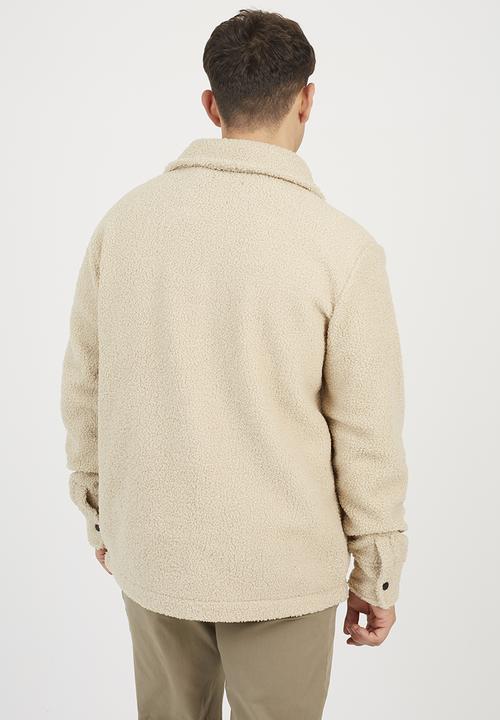 Brave Soul - Borg Long Sleeved Shacket  - Warm Sand