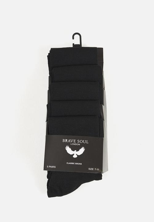 Brave Soul - 5 Pack Socks - Black