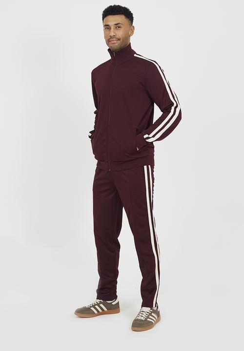 Brave Soul - Zip Funnel Neck Track Top- Burgundy