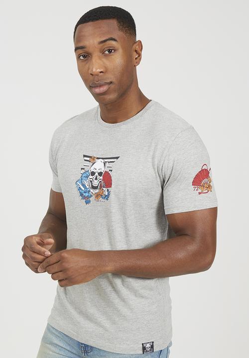 Brave Soul - Crew Neck Tshirt - Lt Grey Marl
