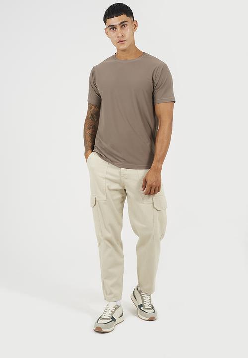 Brave Soul - Crew Neck Short Sleeve T-Shirt - Light Brown