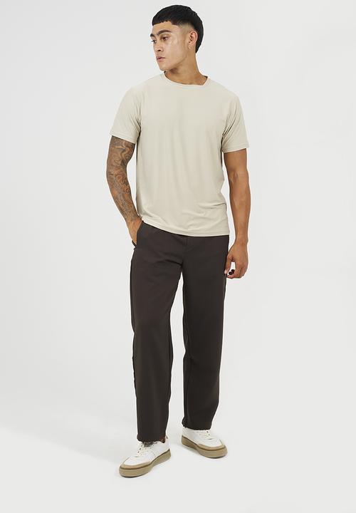 Brave Soul - Crew Neck Short Sleeve T-Shirt - Light Stone