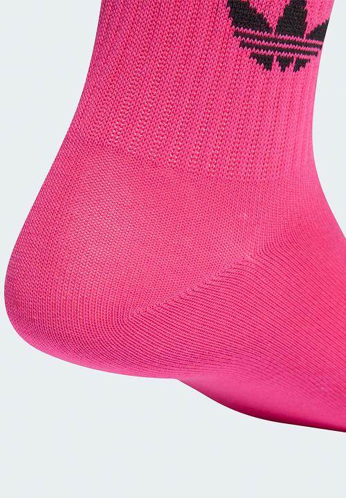 adidas Originals - 3-Stripes Crew Socks 3 Pk- Fff white/shock pink/off white