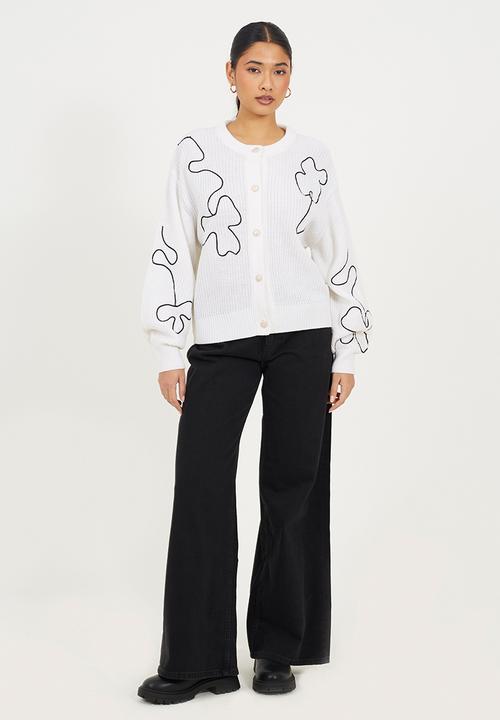 Brave Soul - Ladies Fisherman Knit Button Through Card - Cream