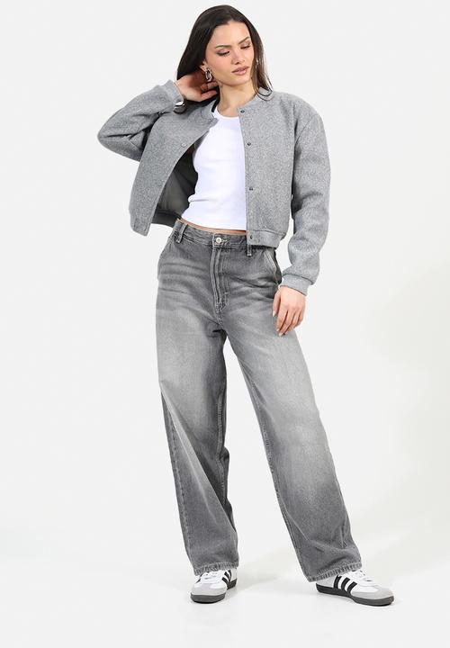 Brave Soul - Ladies Bonded Bomber Jacket - Grey