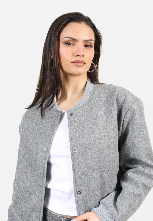 Brave Soul - Ladies Bonded Bomber Jacket - Grey
