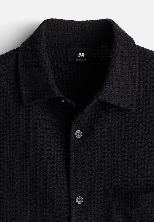 H&M - Regular fit waffled shirt - navy blue