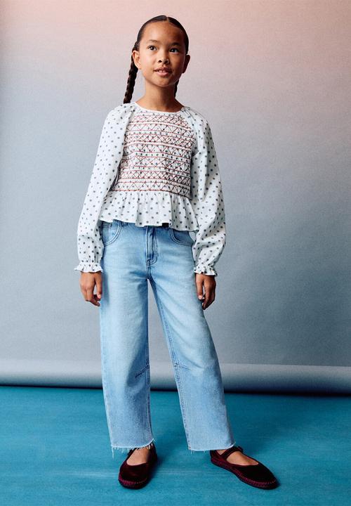MANGO - Jeans balloon - open blue