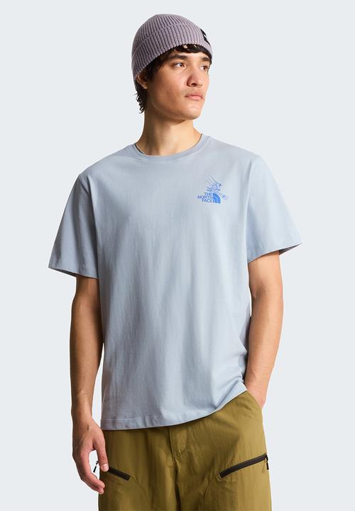 The North Face - Mountain Celebration Relaxed Fit Short Sleeve Tee-Graphic - Frost Grey