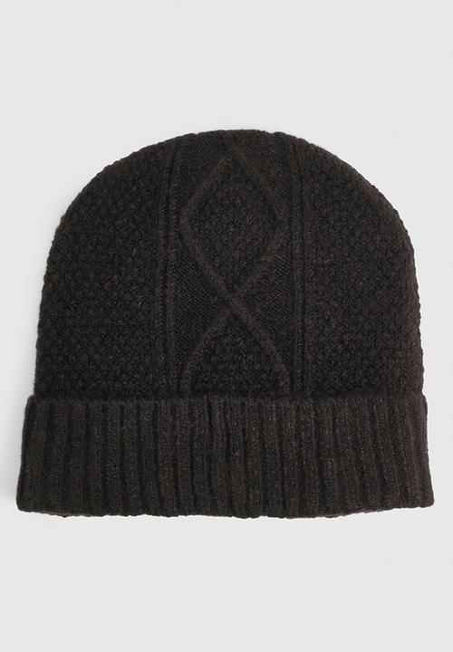boohoo - Cable Knit Beanie- Black