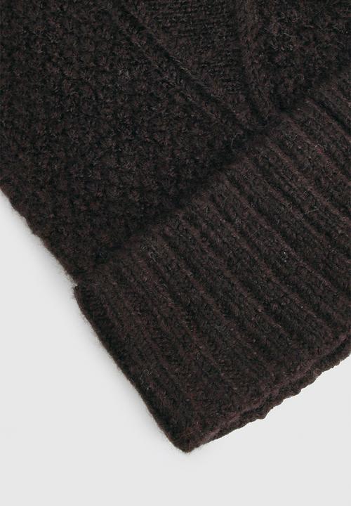 boohoo - Cable Knit Beanie- Black
