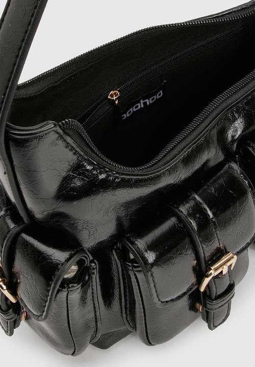 boohoo - Utility Pocket Shoulder Bag- Black