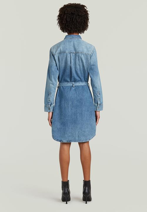 G-STAR - Shirt Dress Belt l\s wmn - Faded blue kyanite