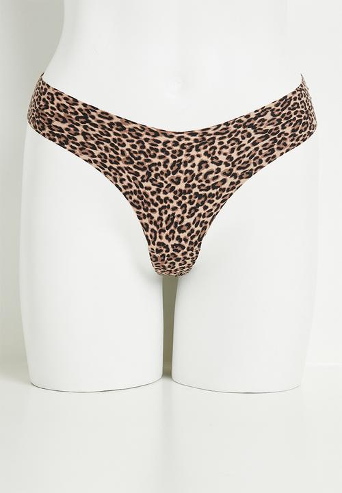 Cotton On - Invisible g string brief 2 pk - frappe/taylor leopard