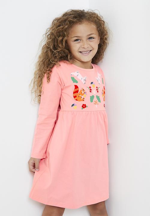 Pop Candy - Applique and embroidered graphic bodice dress - pink