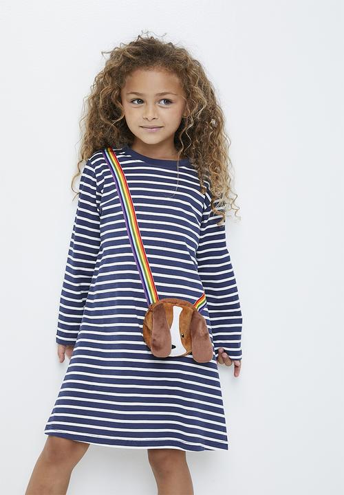Pop Candy - Striped dress - blue & white
