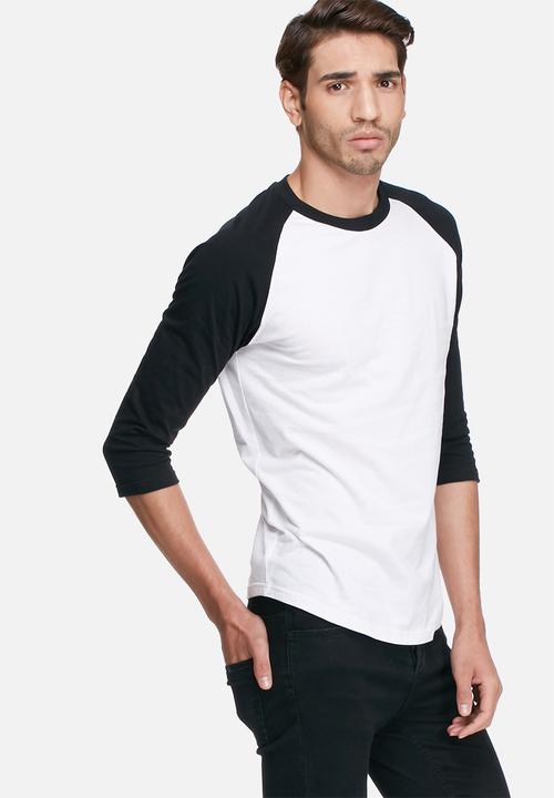 basicthread - 3/4 Raglan tee - white & black 