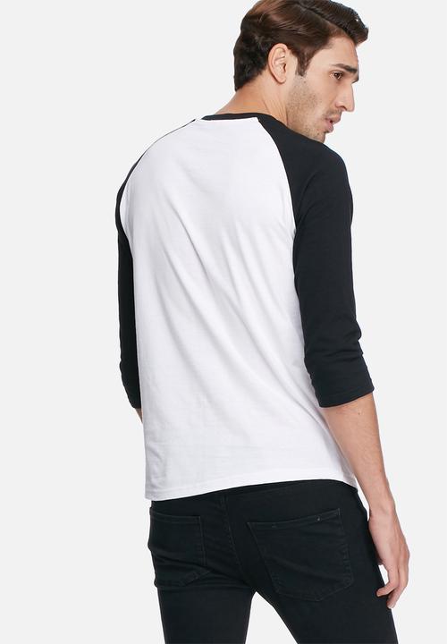 basicthread - 3/4 Raglan tee - white & black 