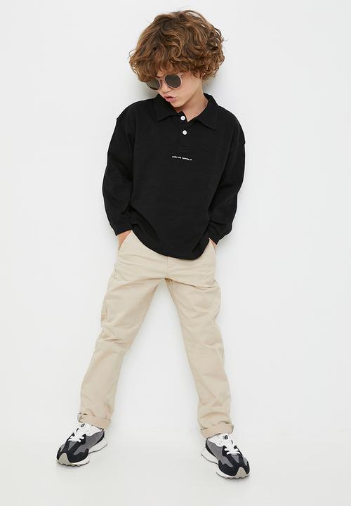 Pop Candy - Henley-style shirt with slogan - black/under the capacity of