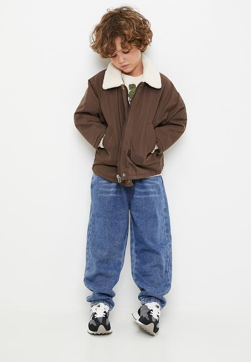 Pop Candy - Shearling collar jacket - brown