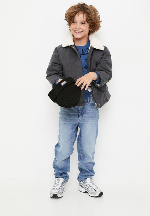 Pop Candy - Shearling collar jacket - charcoal grey