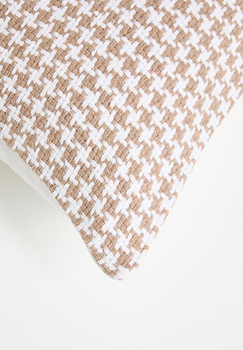 Sixth Floor - Houndstooth Woven Cushion Cover - Beige