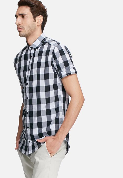 basicthread - Check slim fit s/s shirt