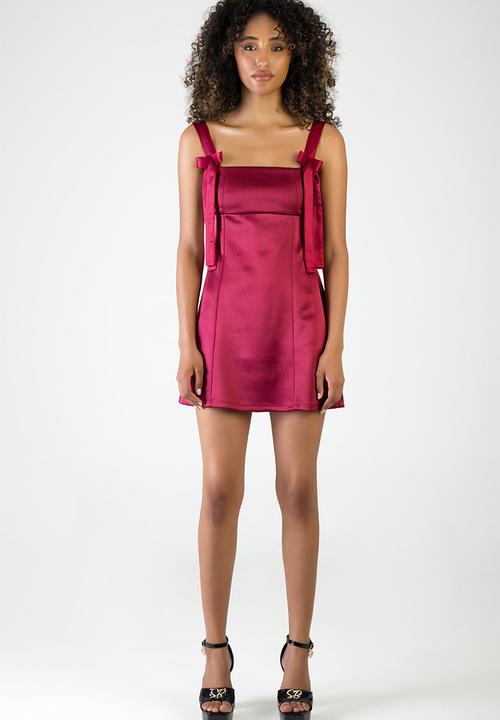 SISSY BOY - Belive In Me: Mini Dress With Bow Straps - Ruby Red