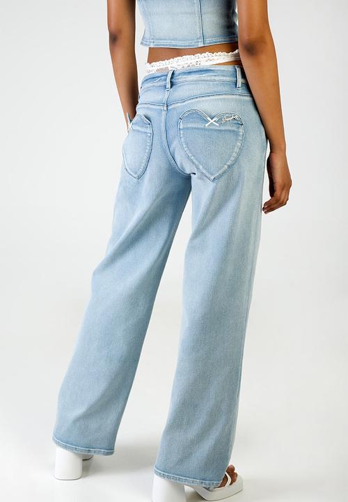 SISSY BOY - Nicole: Low Waist Wide Leg - Light Vintage