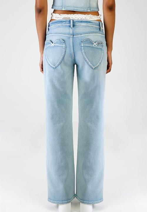 SISSY BOY - Nicole: Low Waist Wide Leg - Light Vintage