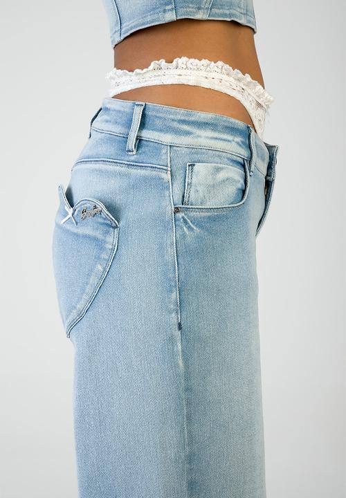 SISSY BOY - Nicole: Low Waist Wide Leg - Light Vintage