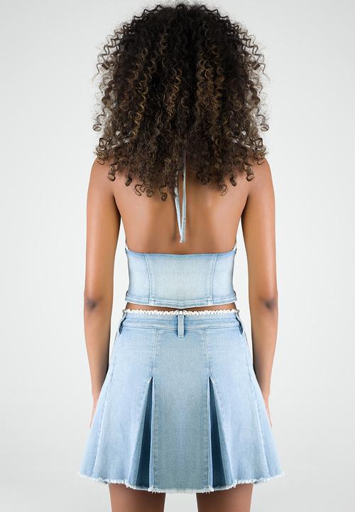 SISSY BOY - Nicole: Denim And Lace Top - Light Vintage