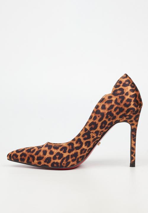 Miss Black - Lola 58 classic scallop heel - leopard