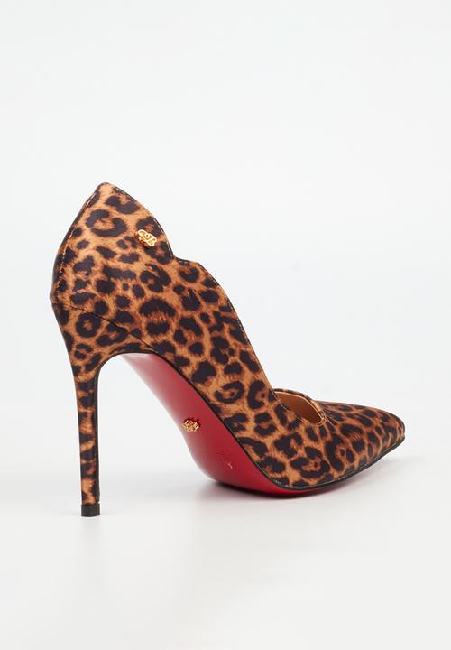 Miss Black - Lola 58 classic scallop heel - leopard