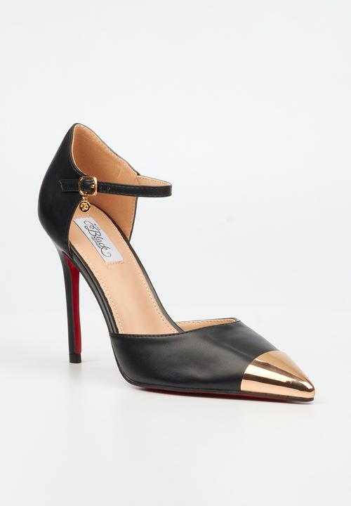 Miss Black - Lola 63 gold toe heel - black